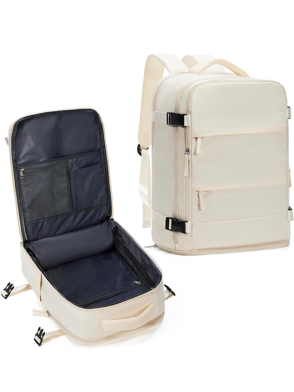 Amazon Cream Convertible Travel Backpack with Multiple Pockets